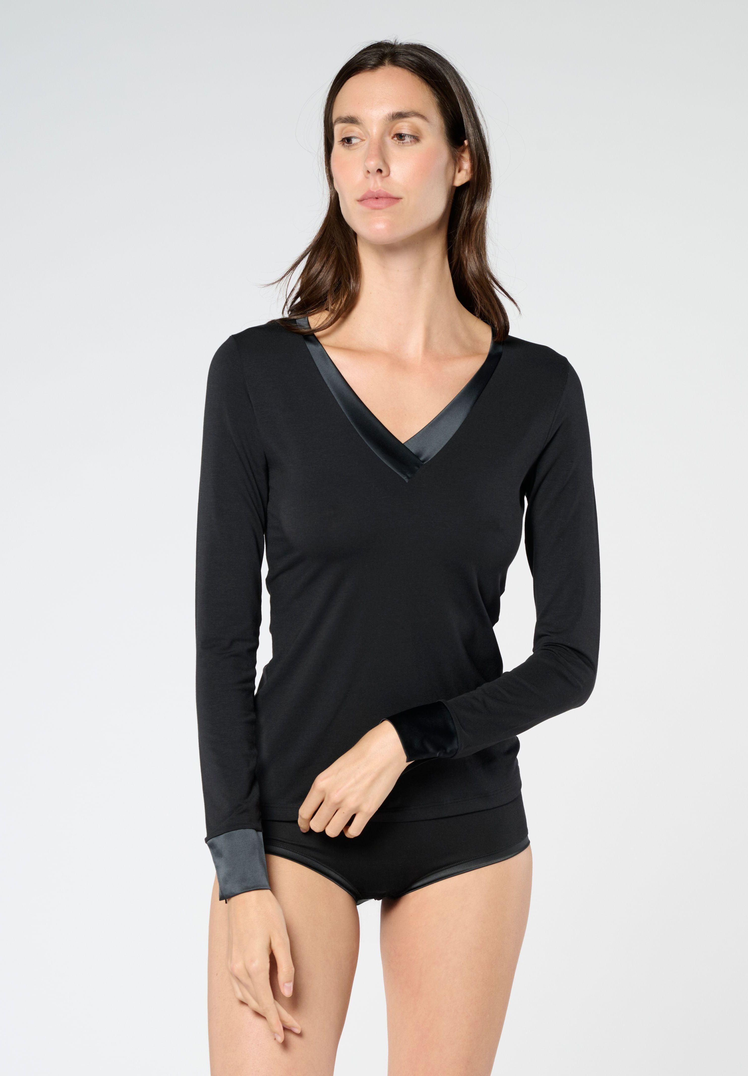 Perfect Line Cotton - T-Shirt V-Neck Long Sleeve 