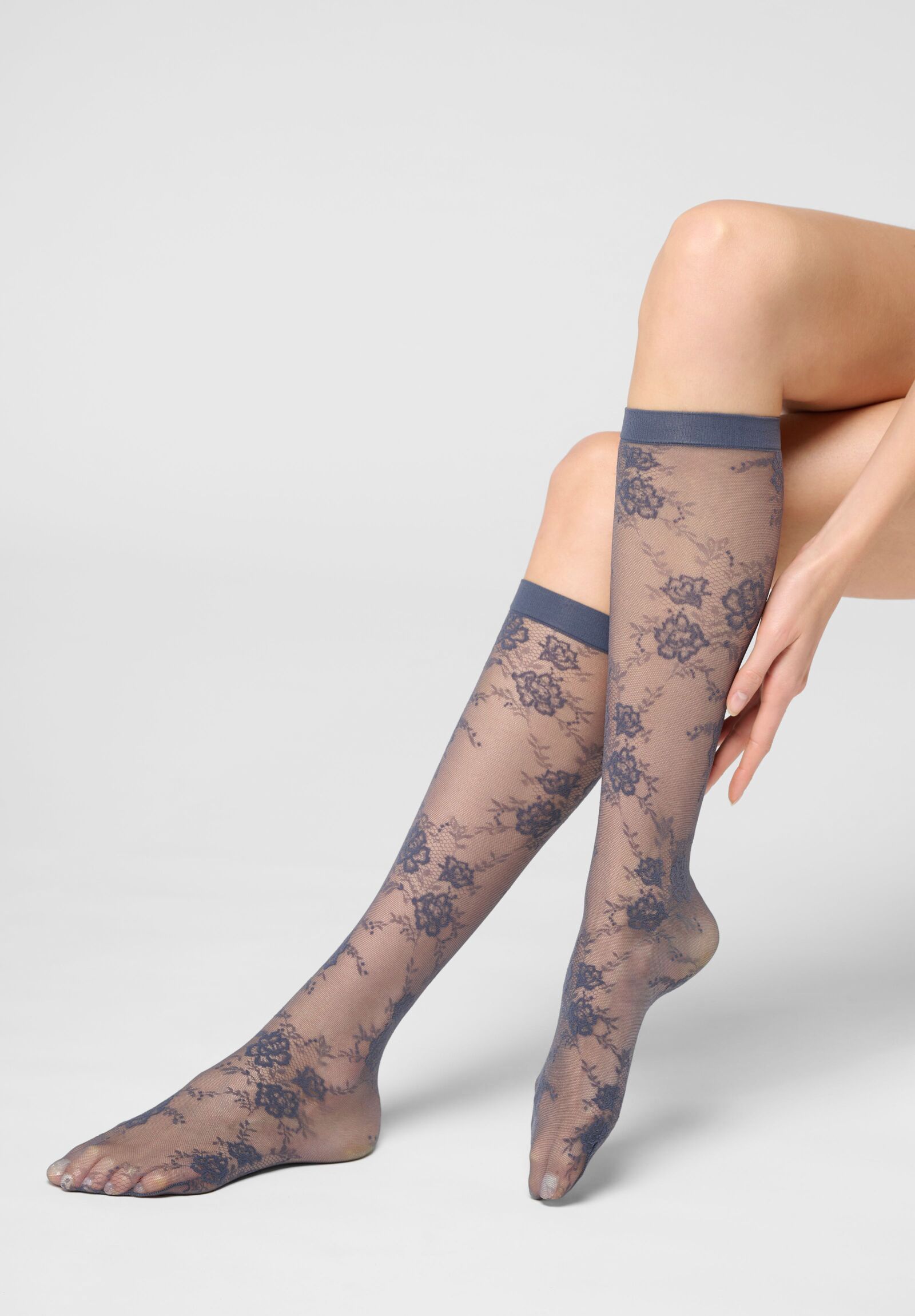 Pure Lace 20 Kniekous - Kleur Blauw