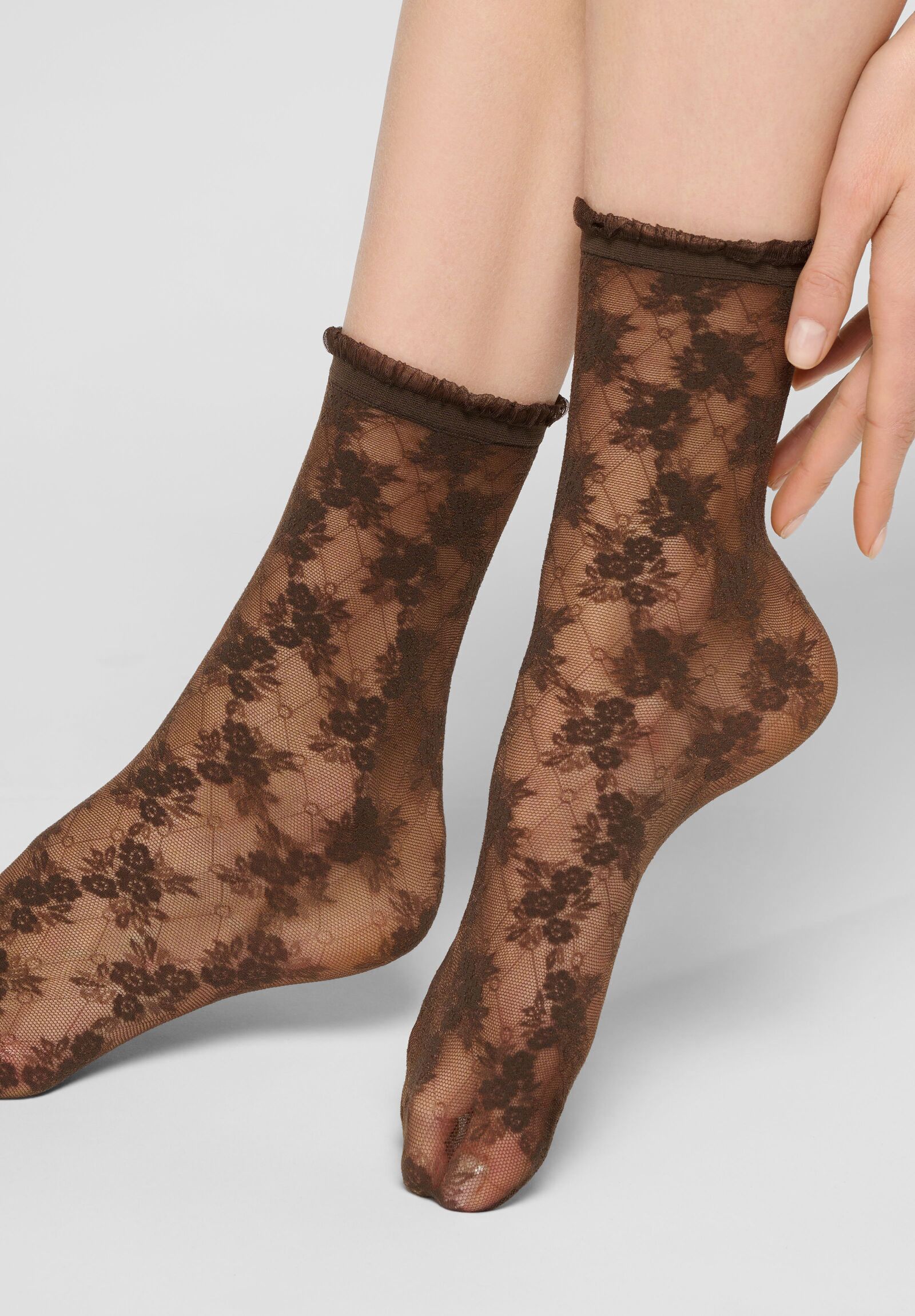 Stylish Lace 30 Sok - Kleur Chocolate 